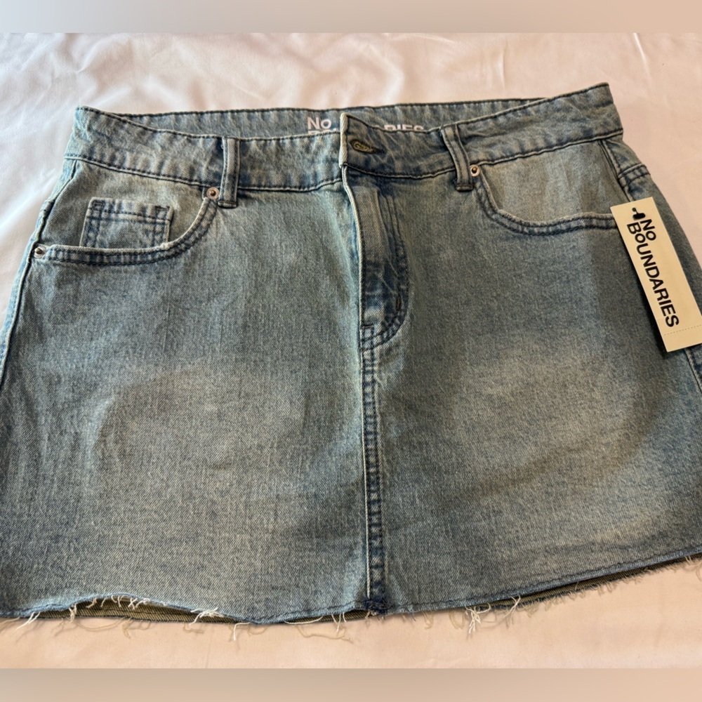 No Boundaries Light Wash Denim Mini Skirt